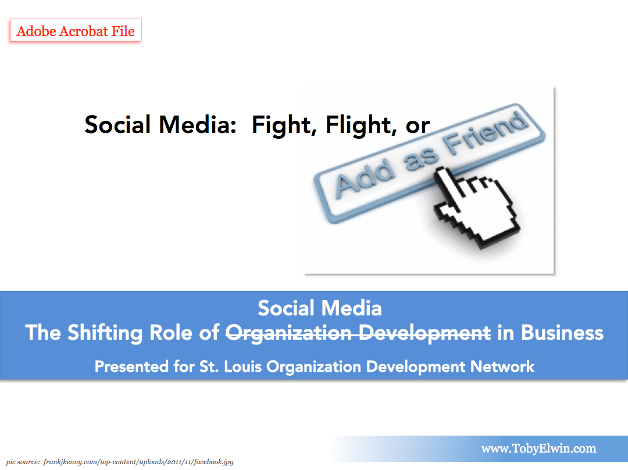 Featured image for “Social Media:  Fight, Flight, or Friend — organization development presentation”